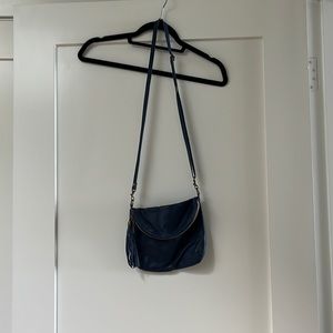 Authentic from Florence,Italy- leather navy blue adjustable strap little bag